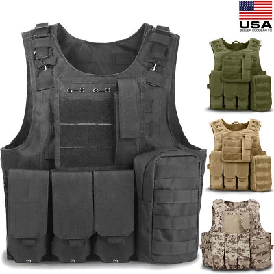 XGEAR TACTICAL Military Tactical Vest Air Soft Paintball Molle Plate Carrier Combat Play Vest