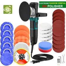 Dual Action Car Polisher Buffer 6" Random Orbital Polishing Machine Waxer 29 Pad