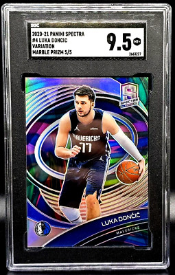 LUKA DONCIC 20-21 PANINI SPECTRA RARE MARBLE PRIZM PARALLEL 5/5 LAST 1/1 SGC 9.5