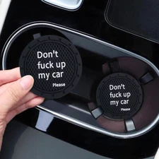 2x Car Cup Holder Anti Slip Insert Coasters Pads Mats Interior Accessories Black