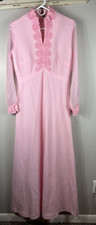Vintage Montgomery Ward Pink Maxi Dress Hostess Gown Size 14