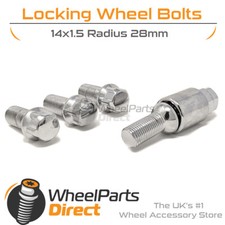 Chrom 14x1,5 Schlossschrauben Radius 28mm für Skoda Kamiq 19-20 auf Originalfelgen