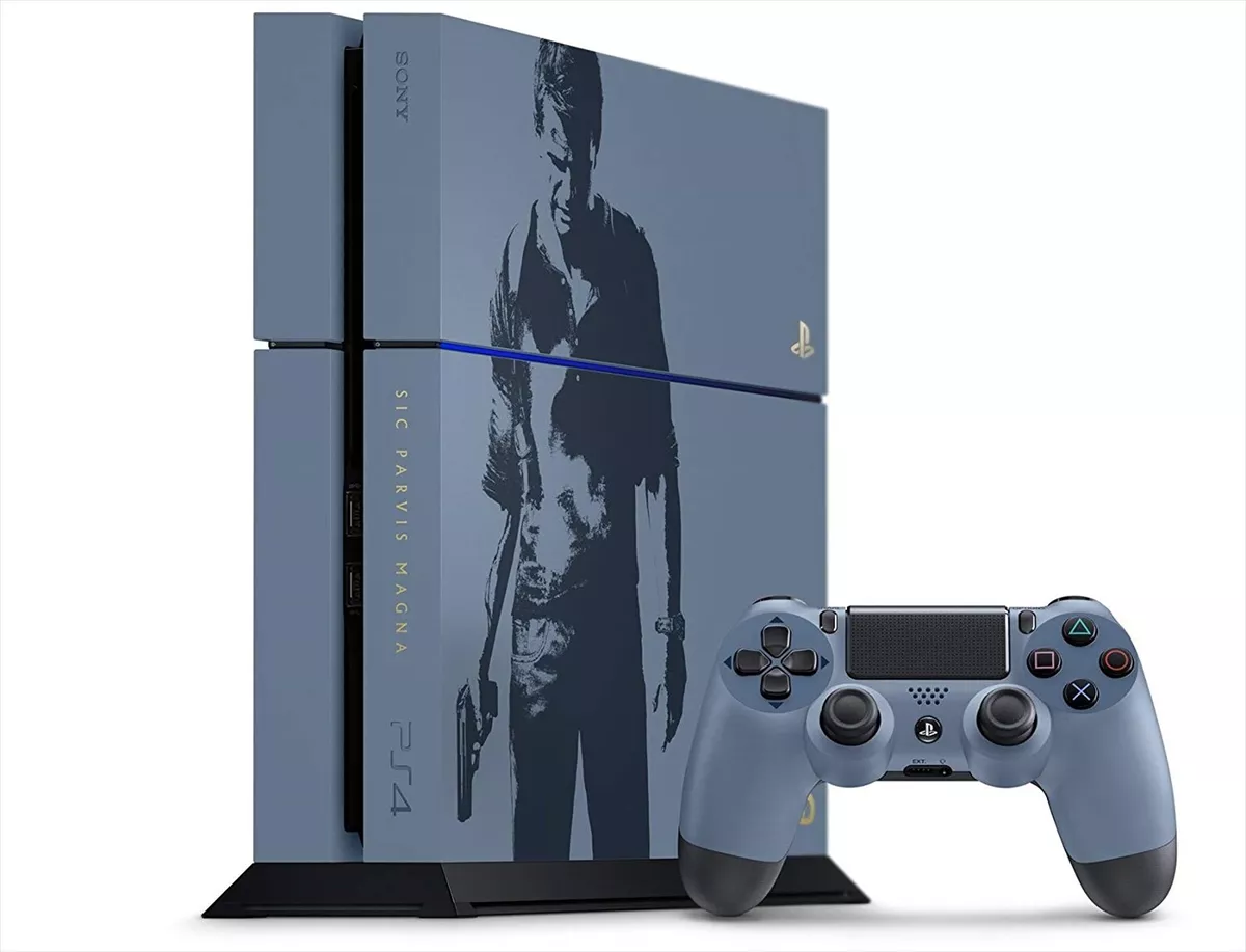 Juego de Consola PlayStation 4 PS4 Uncharted Edición Limitada Gris Azul  Dualshoc