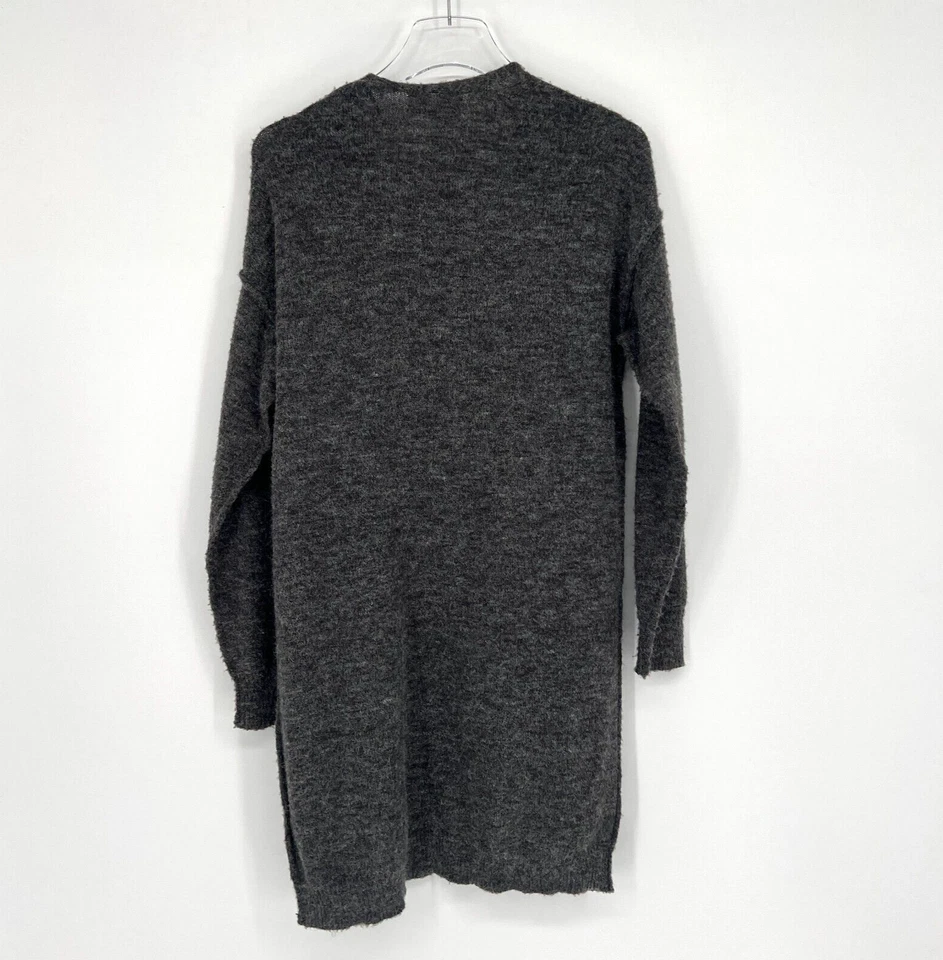 Cárdigan Anthropologie Mujer S Gris Largo Clásico Básico Acogedor Mezcla de Lana Foto 2 de 4