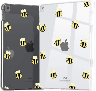 iPad 7. Gen 2019 10.2'' Case Schutzhülle Klar TPU Biene Design Pencil Holder