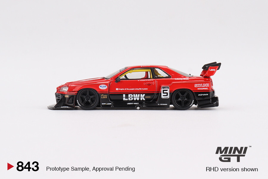 (1点) 「MINI GT」 Nissan LB-ER34 SKYLINE MINIGT Nissan LB-ER34 Super Silhouette SKYLINE Red/Black 1
