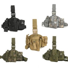 Nylon Quick Release Army Molle Drop Leg Platform Panel Gun Holster Pouch Bag