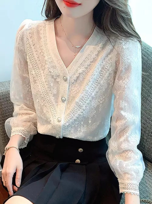 white blouse v neck
