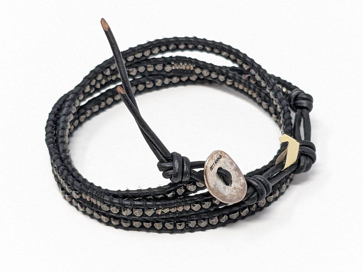 Chan Luu Wrap Bracelet Sterling Silver Nuggets Natural Black Chan Luu Wrap Bracelet Sterling Silver Nuggets Natural Black