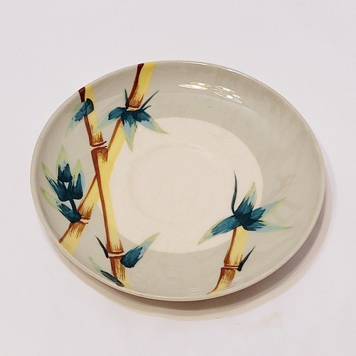 Vintage Weil Ware Pottery Malay Bamboo Demitasse Cup Saucer California Pottery - Picture 3 of 10