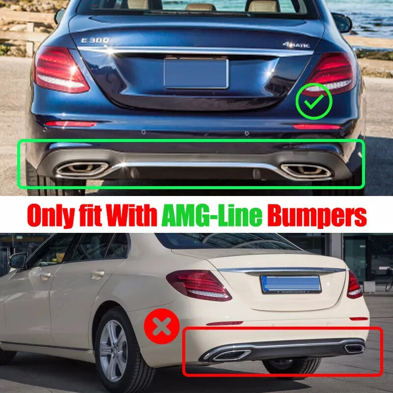 Carbon Look Rear Diffuser w/Tailpipe For 2016-2020 Mercedes Benz W213 E300 E350 Foto 2 de 4