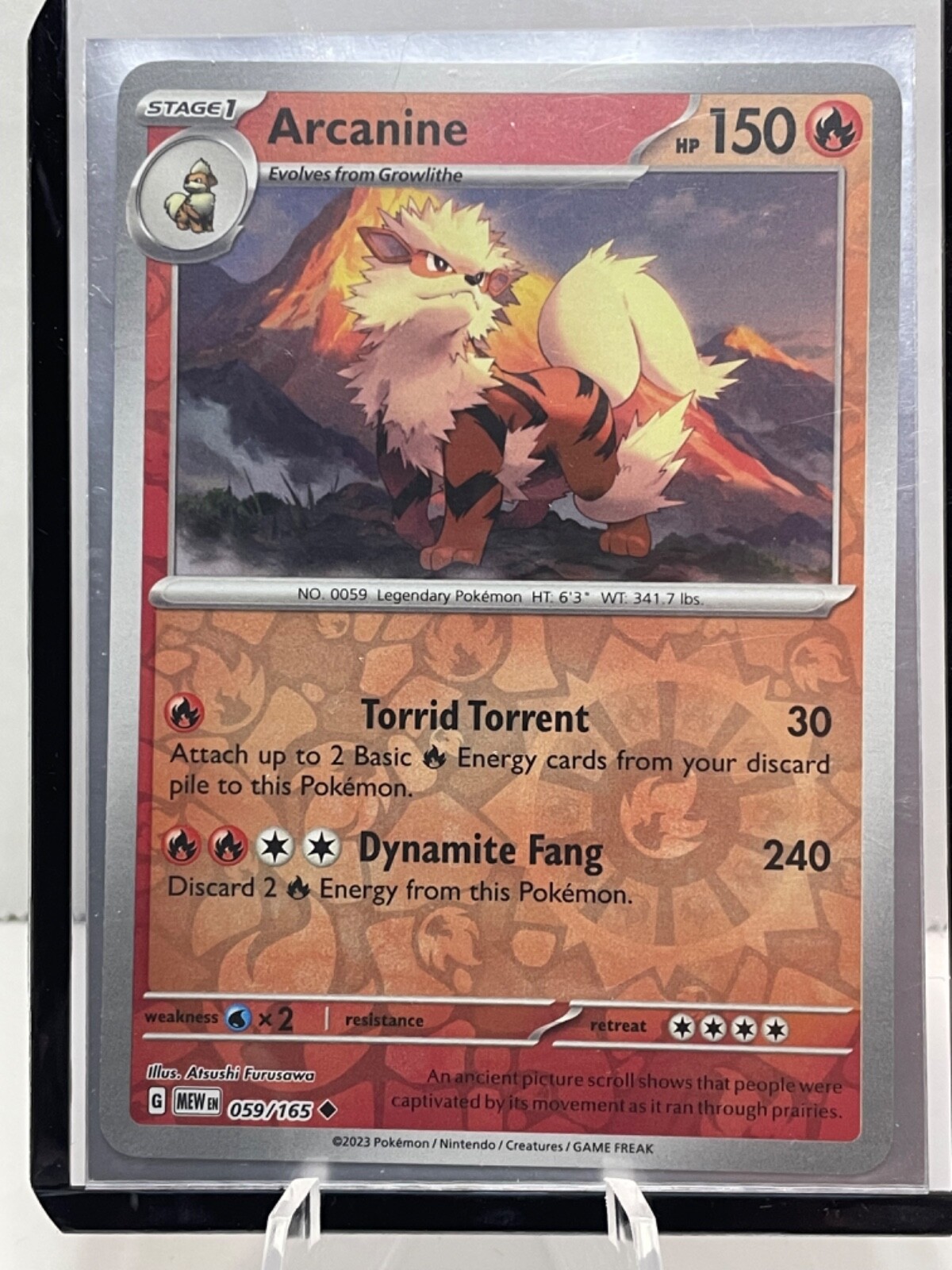 Pokemon Near Mint 151 Reverse Holo Arcanine 059/165