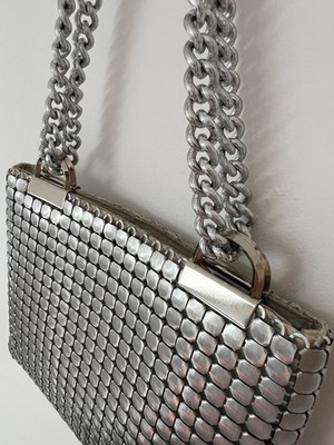 Vintage Whiting And Davis Matte Silver Mesh Handtasche