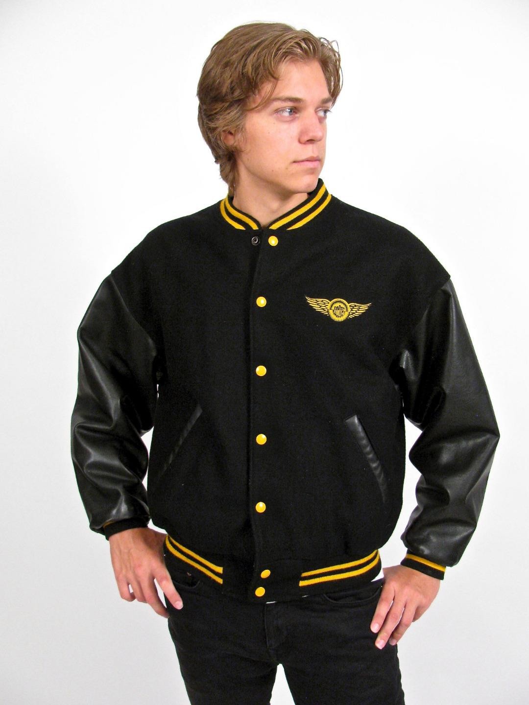ROOTS CANADA JACKET OLYMPIC 92 RED WINGS BLACK VARSITY WOOL LEATHER COAT~S image 6