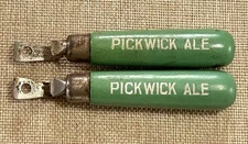 2 Pickwick Ale Vintage Bottle Opener Lime Green Wood Handle