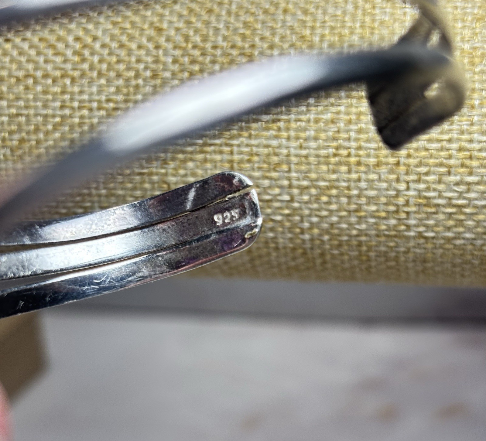 Sterling Silver Amethyst Cuff Bangle  Bracelet - image 6