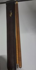 Queue de billard ancienne en bois « HIOLLE » S.G.D.G. avec étui cuir