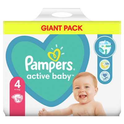 8001090949615 Pampers Active Baby Rozmiar 4, 76 pieluszek, 9-14 kg Procter &