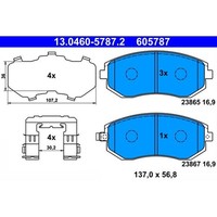 ATE 13.0460-5787.2 Bremsbelagsatz, Scheibenbremse