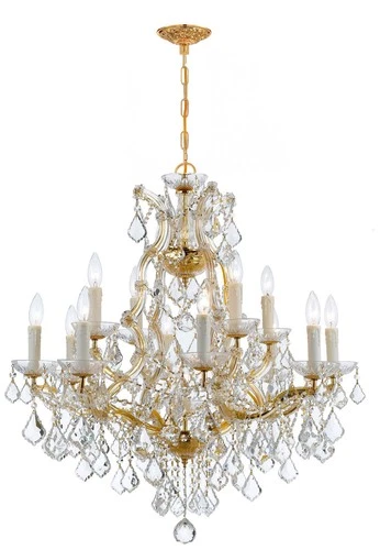 Crystorama Maria Theresa 29"W Gold 13-Light Crystal Chandelier - Picture 1 of 6