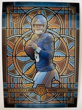 2025 Panini Mosaic Jaxson Dart Giants Stained Glass SSP Case Hit #19 Jumbo RC