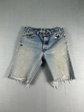 Vintage Levi's Orange Tab Cut-Off Denim Shorts Size 34 Distressed