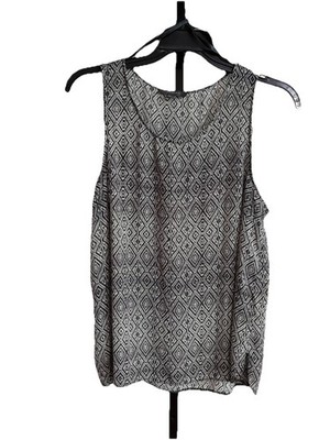 Primark womens blouse shirt top sleeveless black white 14 XL GOOD CONDITION A12
