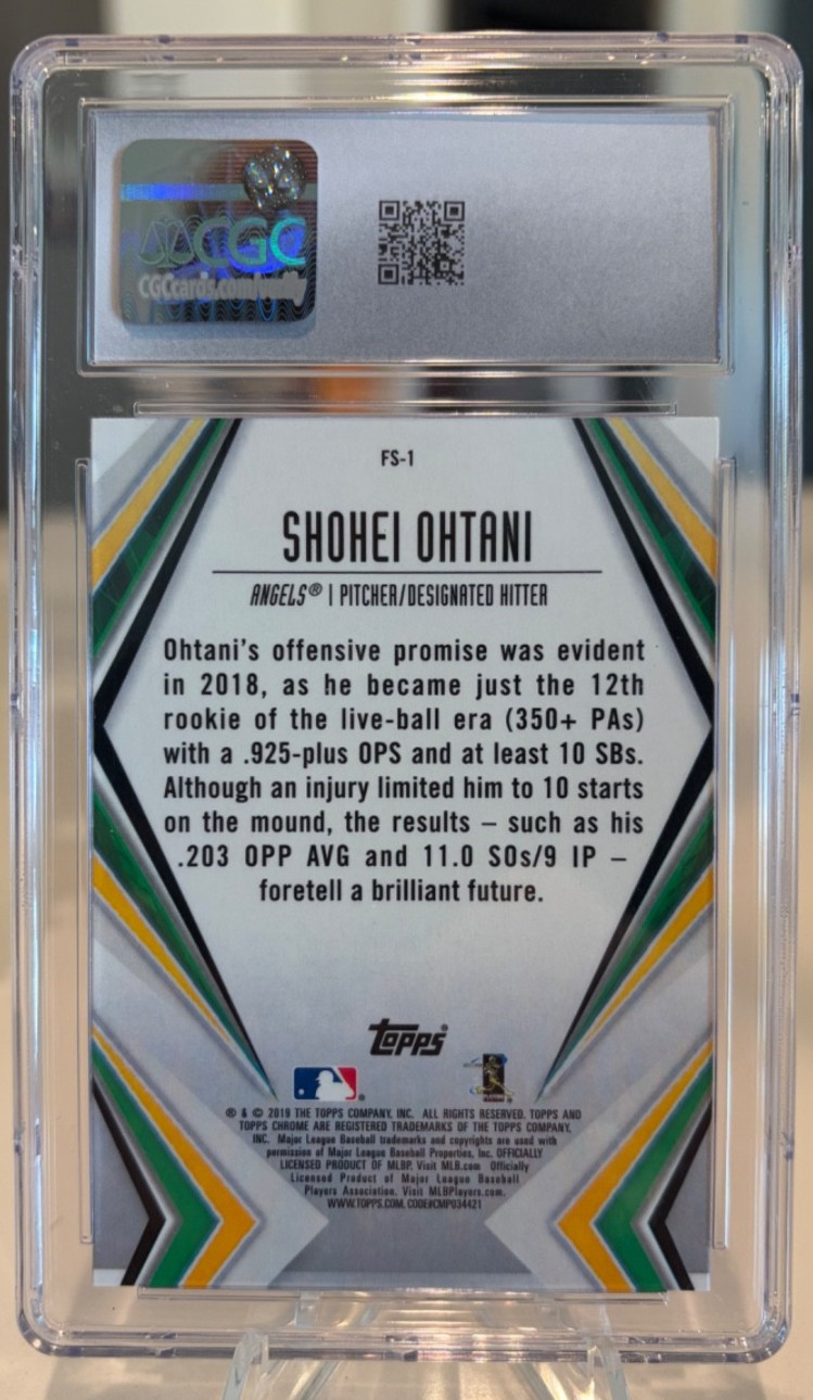 2019 Topps Chrome Future Stars Shohei Ohtani LA Angels CSG 10 GEM MINT view 2