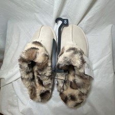 Joyspun Clog Off White With Animal Print Lining Women Size 8