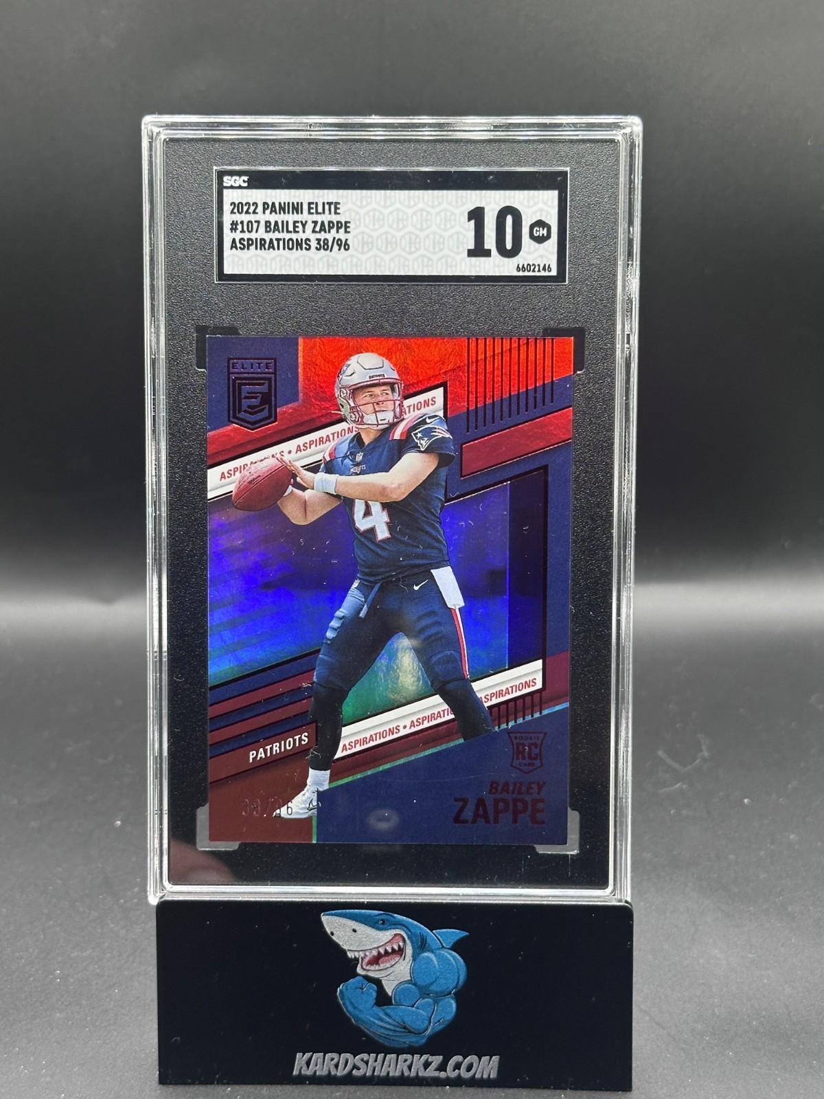 2022 Panini Elite Bailey Zappe Aspirations /96 #107 SGC 10
