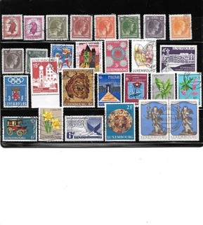 LUXEMBOURG 28 TIMBRES OBLITERES