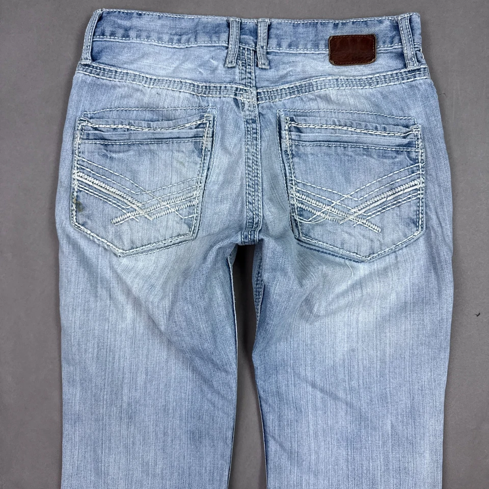 Buckle BKE Jeans Mens 30x30 Blue Aiden Light Wash Straight Embroidered (Tag31R) - Image 4 of 4