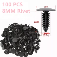 For 100x 8mm Bumper Clips Car Hole Plastic Rivets Fastener Fender Push Pin
