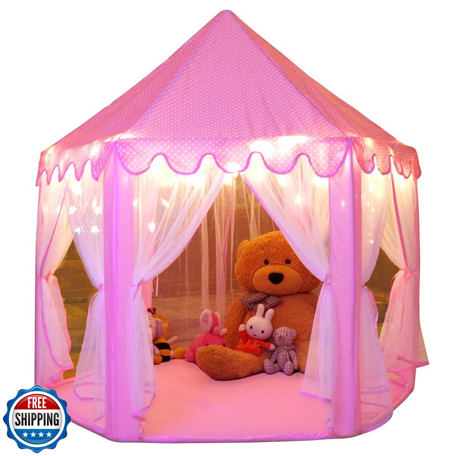 Monobeach Princess Tent Girls Large Playhouse Kids Castle Play Tent with Star