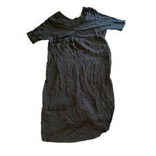 FILOSOFIA Cotton V Neck Midi Dress Charcoal Gray Size S Made in USA