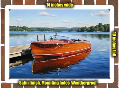 Metal Sign - 1939 Chris-Craft Sportsman 1939 Oil Painting - 14x10