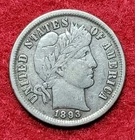 1893 Silver Barber 10c Dime Fine
