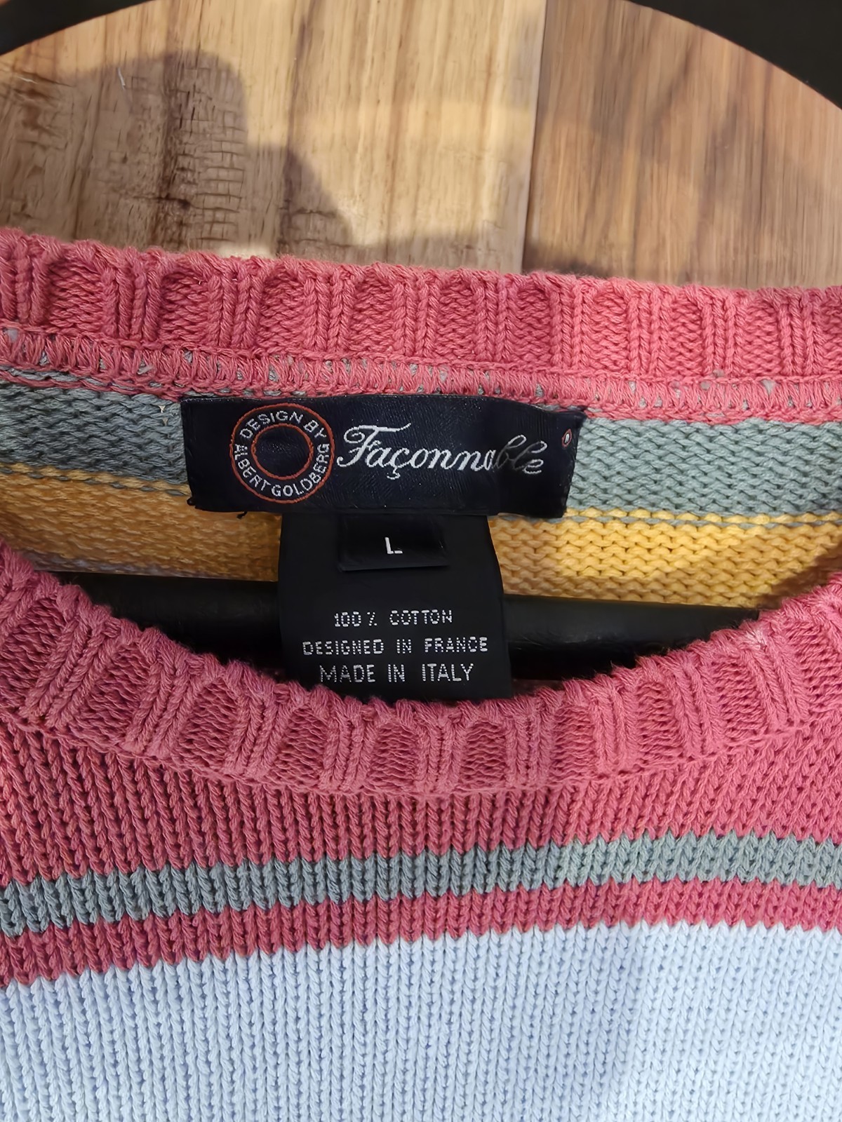 Façonnable Multi-colored Stripped Sweater Men's S… - image 5