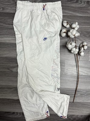 Vintage Nike Tn white nylon trackpants y2k drill 2000s hype mens