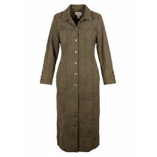 Vintage J. Jill Olive Green Maxi Dress Duster Jacket Button Utility Military