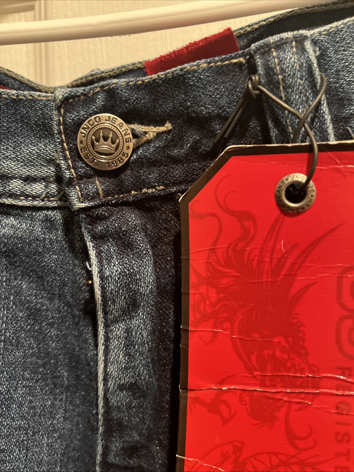 New With Tags VTG Rare JNCO Boys Bulldog Baggy Jeans Size 16 image 3