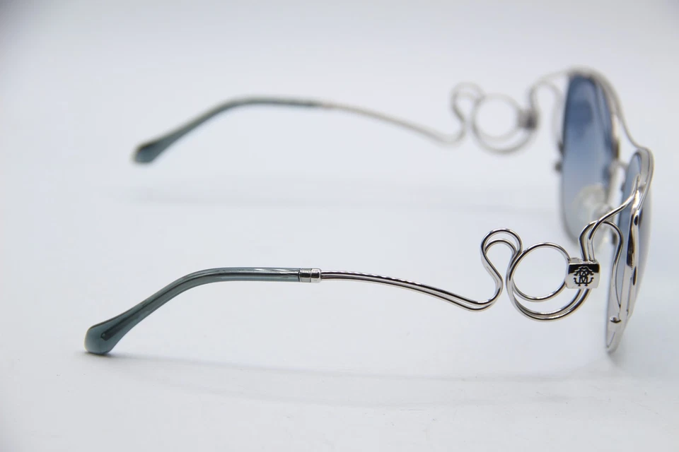 NEW ROBERTO CAVALLI CARMIGNANO 1026 18X SILVER BLUE AUTHENTIC SUNGLASSES 61-18 Foto 4 de 4