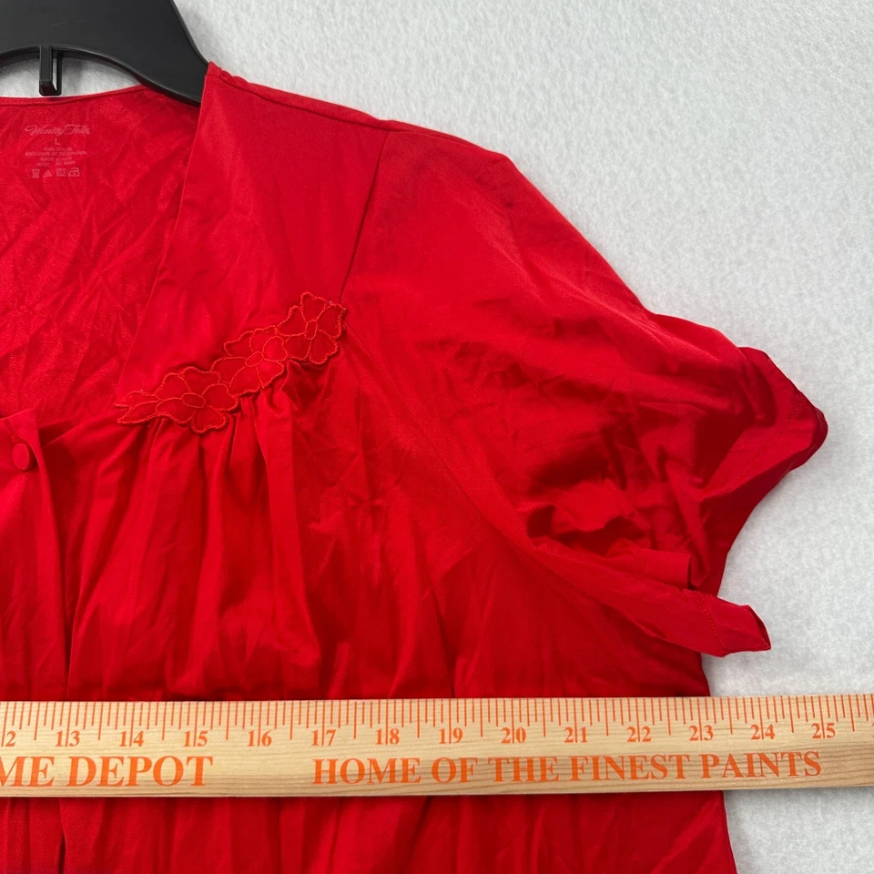 Nuevo con etiquetas Conjunto de pijama Vanity Fair de 2 piezas pantalones rojos de nailon/manga corta TALLA GRANDE Foto 4 de 4