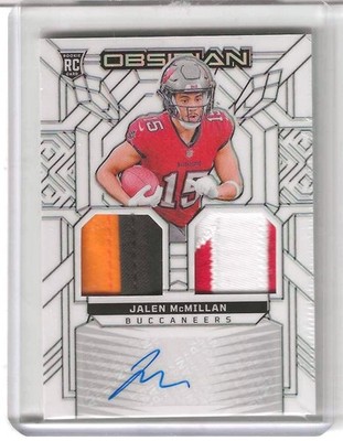2024 Panini Obsidian Jalen McMillan 2-Color Patch Auto White Contra SSP (RPA) RC
