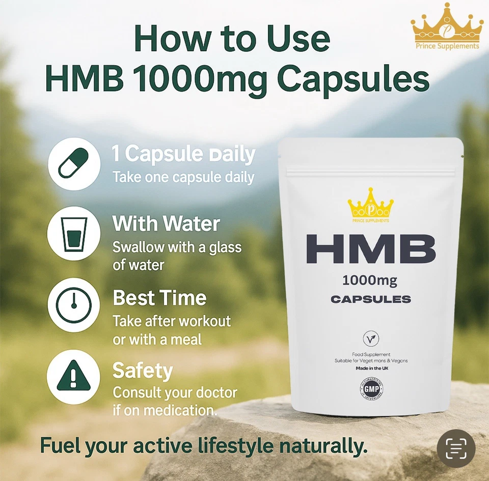 HMB CAPSULES SUPPLEMENT 90 x 1000MG AMINO ACIDS -STRENGTH BUY 3 GET 1 FREE - Image 4 of 4