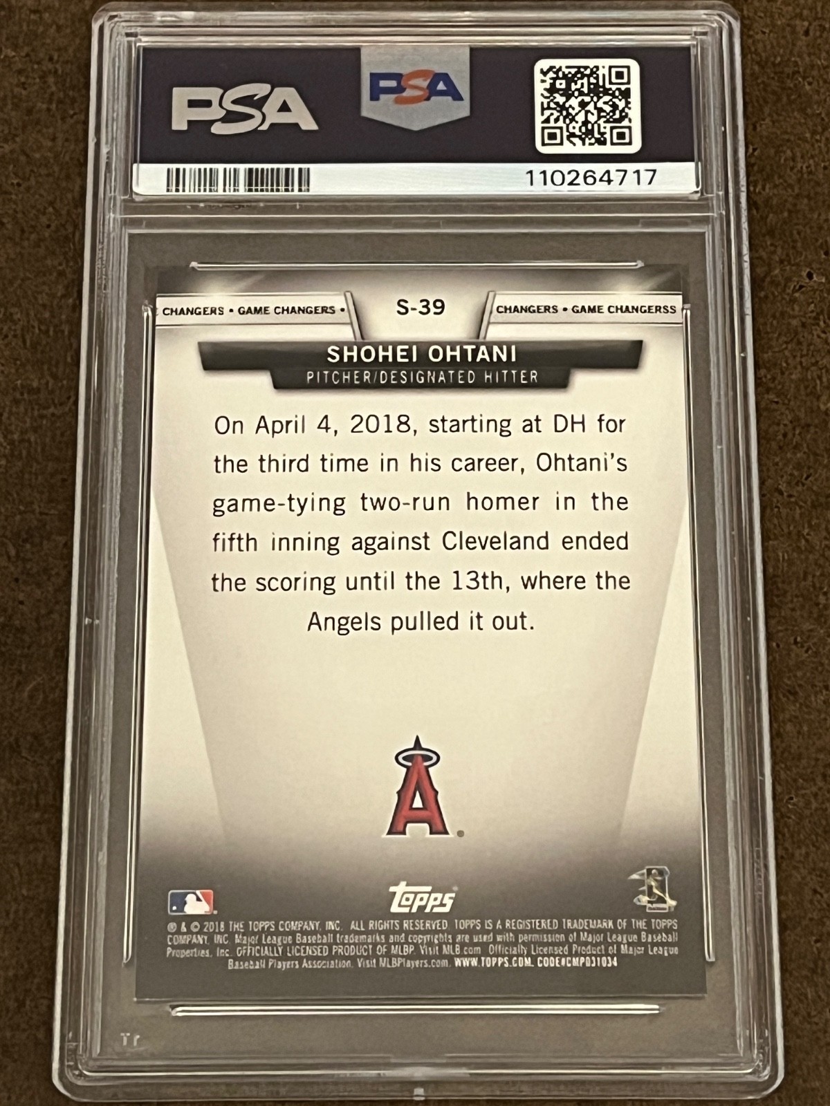 2018 Topps Update Topps Salute - #S-39 Shohei Ohtani (RC) Angels Mint MT PSA 9 view 4