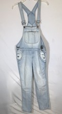 Women s Stonewashed SZ Med Straight Leg Distress Overalls
