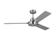 Monte Carlo Jovie 52" 3 Blade Ceiling Fan, Brushed Steel, Modern Style