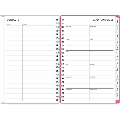 2025 Blue Sky Orchid 5" x 8" Weekly & Monthly Planner Plastic Cover White/Pink - Picture 5 of 8