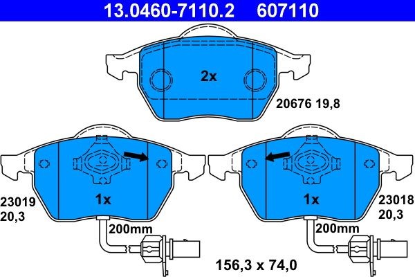 Bremsbelagsatz Scheibenbremse Ate 13.0460-7110.2 (1Satz-1Stk)-image